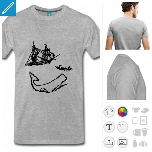 t-shirt moby dick  personnaliser et imprimer en ligne