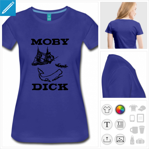 t-shirt femme moby dick  crer en ligne