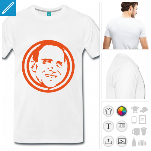 T-shirt littrature, Boris Vian, portrait  personnaliser.