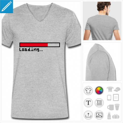 t-shirt manches courtes loading pixel  personnaliser en ligne