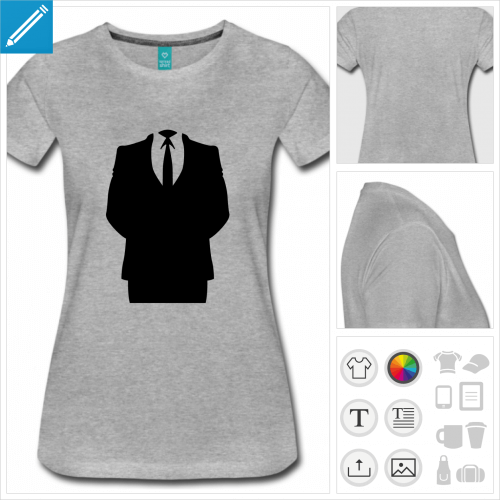 t-shirt anonymous personnalisable, impression  l'unit