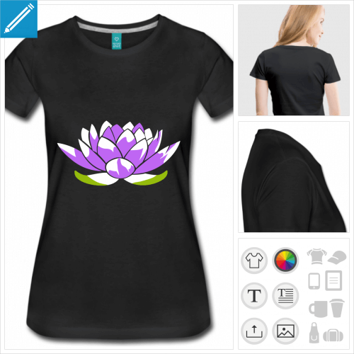 t-shirt femme fleur de lotus  personnaliser