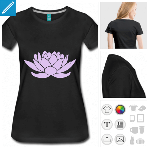 t-shirt femme lotus personnalisable