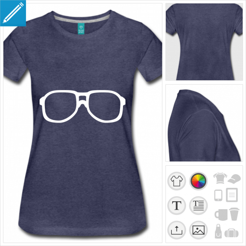 t-shirt bleu marine nerd  personnaliser en ligne