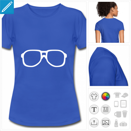 t-shirt rouge lunette urkel personnalisable, impression  l'unit