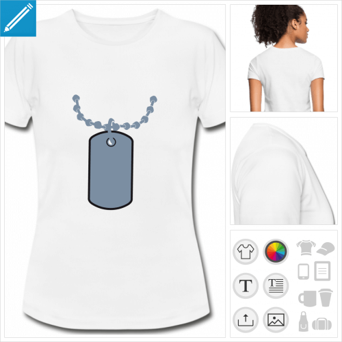 t-shirt basique collier soldat à personnaliser et imprimer en ligne