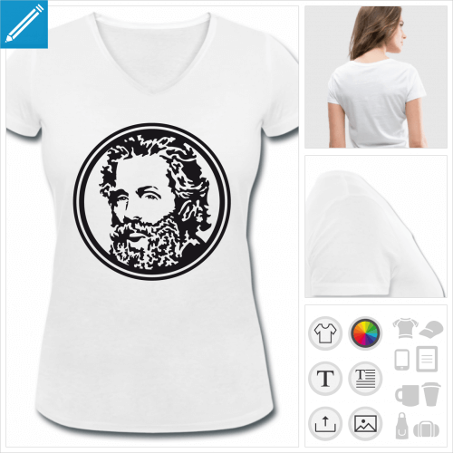 t-shirt Herman Melville  personnaliser, impression unique