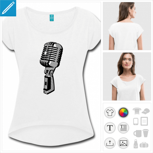 t-shirt bordeau microphone personnalisable