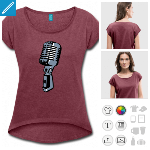 t-shirt cropped microphone  crer soi-mme