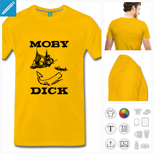 t-shirt simple moby dick  crer soi-mme