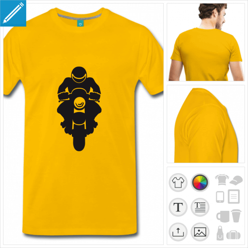 T-shirt motard stylis une couleur  personnaliser en ligne.