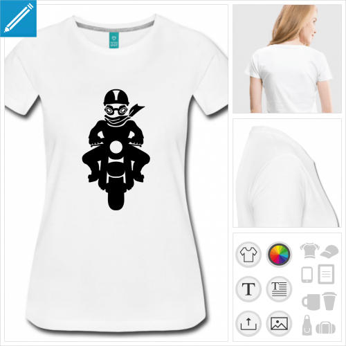 t-shirt manches courtes motard personnalisable, impression  l'unit