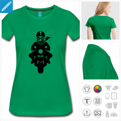 t-shirt vert motard  personnaliser