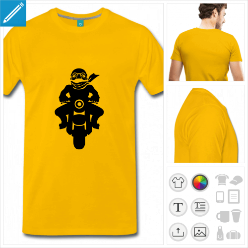 t-shirt jaune biker  crer soi-mme