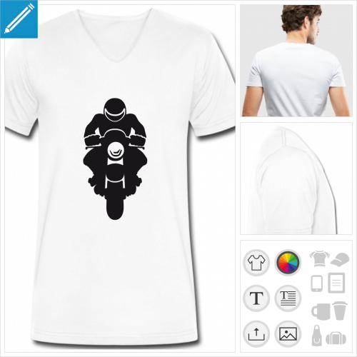 t-shirt simple moto personnalisable, impression  l'unit