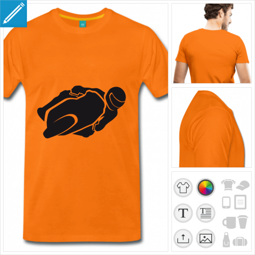 t-shirt orange homme moto  crer en ligne