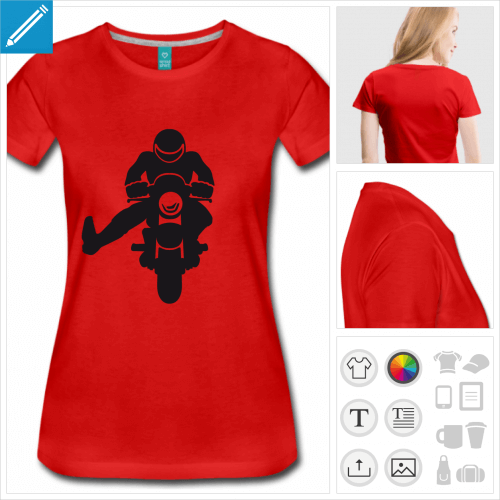 t-shirt premium motard merci  personnaliser et imprimer en ligne