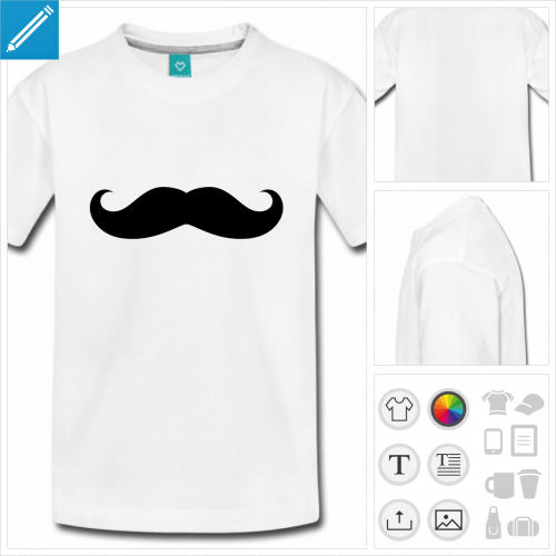 t-shirt simple moustache à créer soi-même