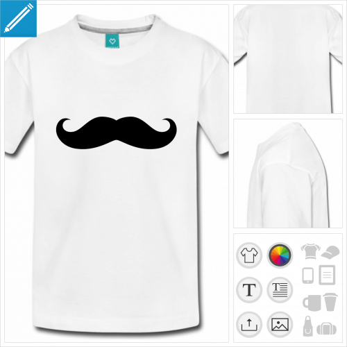 t-shirt simple moustache  crer soi-mme