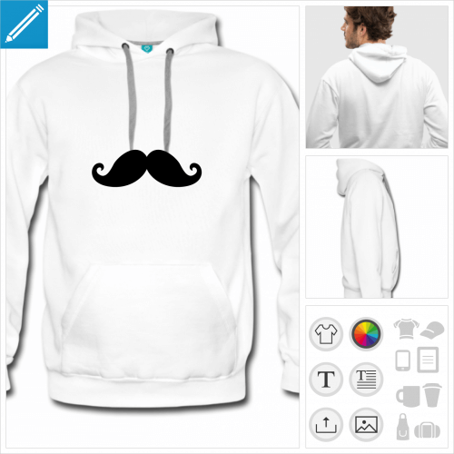 T-shirt moustache boucle  crer en ligne.