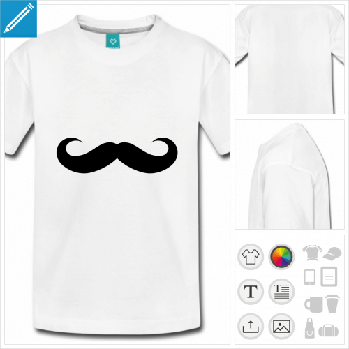 t-shirt simple moustache à créer en ligne