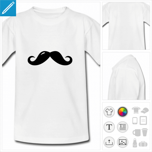 t-shirt enfant moustache anglaise  personnaliser