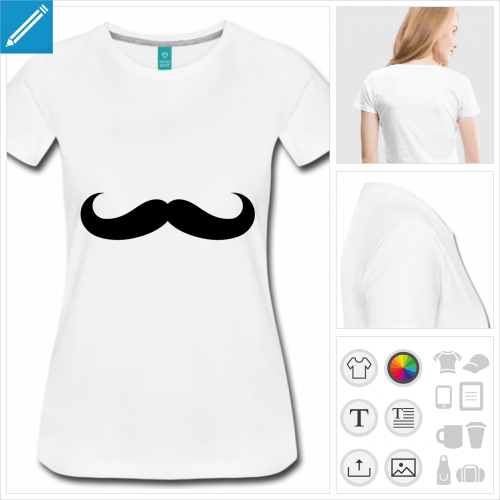 t-shirt simple moustache simple à imprimer en ligne