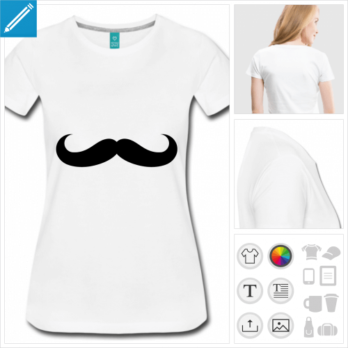 t-shirt simple moustache simple  imprimer en ligne