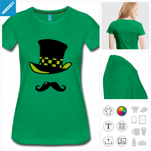 t-shirt vert chapelier  crer soi-mme