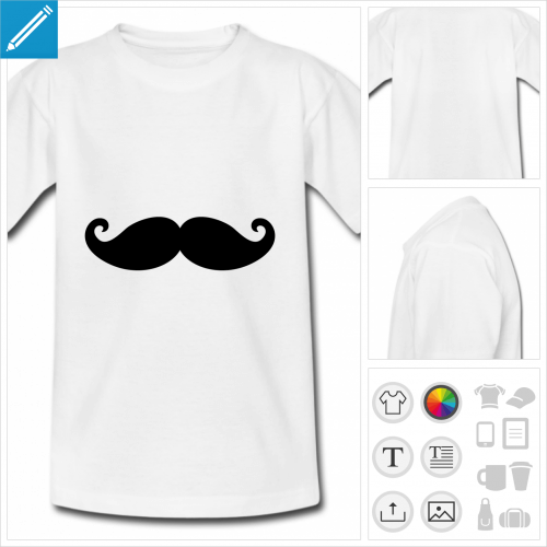 t-shirt pour enfant moustache fantaisie à créer en ligne