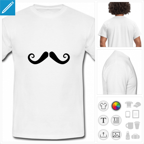 t-shirt homme moustachu personnalisable