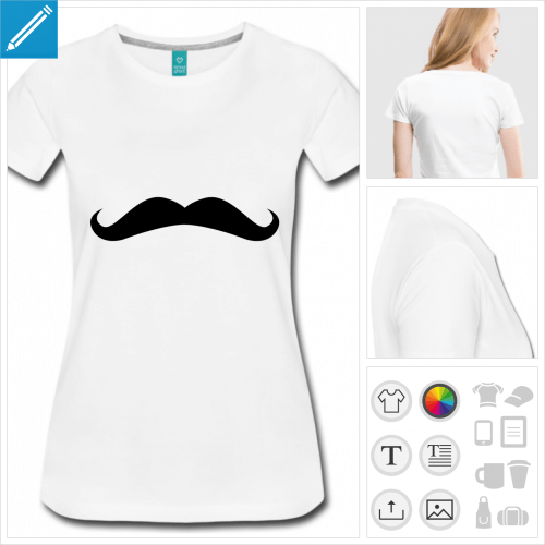 T-shirt moustache de hipster à personnaliser