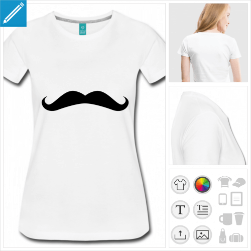 T-shirt moustache de hipster  personnaliser