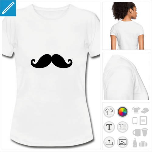 t-shirt basique moustache  imprimer en ligne