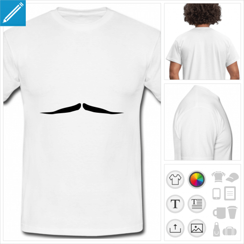 t-shirt simple moustache rigolote  personnaliser en ligne