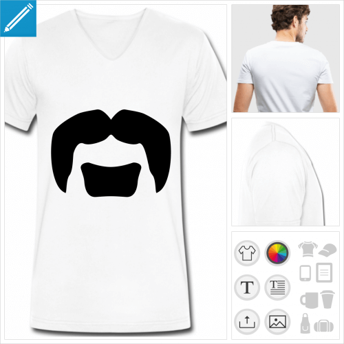 t-shirt moustachu à créer en ligne