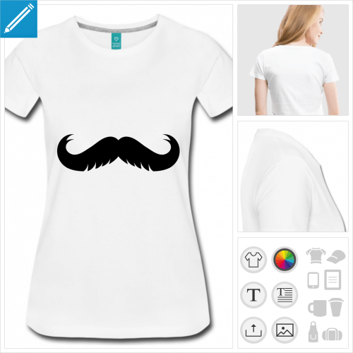 t-shirt simple moustache rigolote à imprimer en ligne