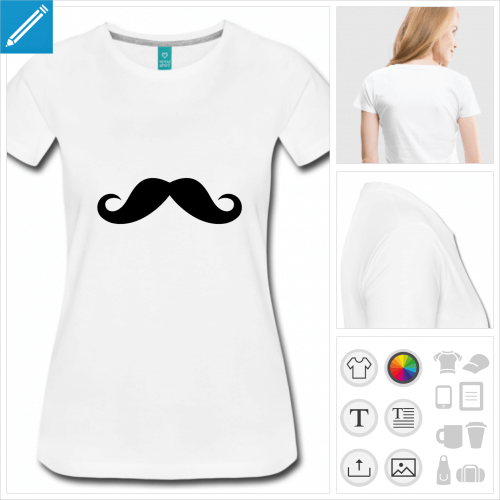 t-shirt moustache anglaise à imprimer en ligne