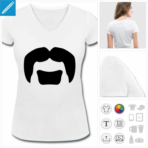 t-shirt moustache rigolote personnalisable