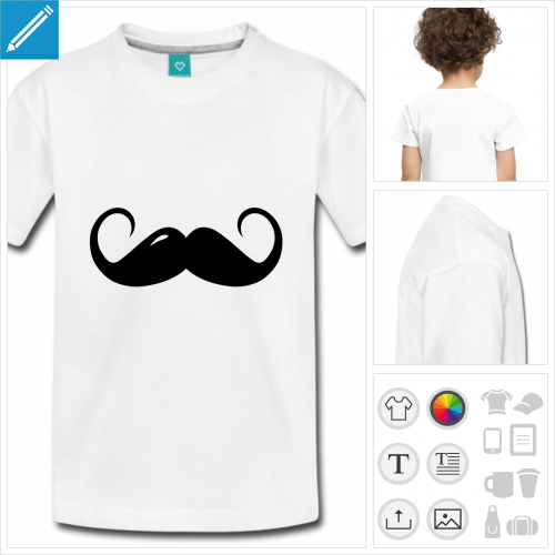 t-shirt enfant moustache  personnaliser