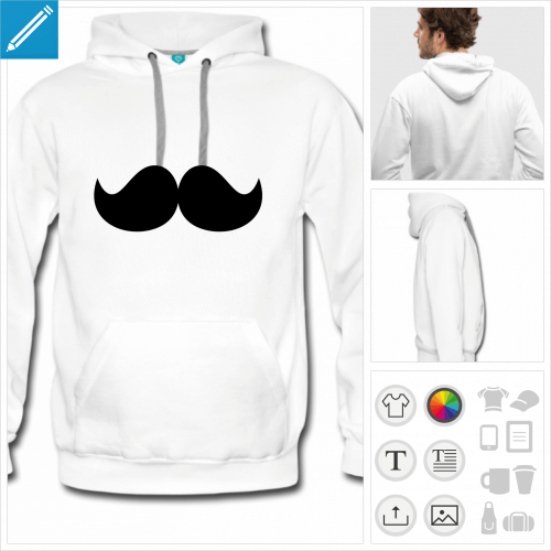 T-shirt moustache ronde, moustache paisse dans le style Mario et Luigi,  imprimer en ligne.