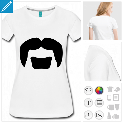 t-shirt moustache hipster à imprimer en ligne