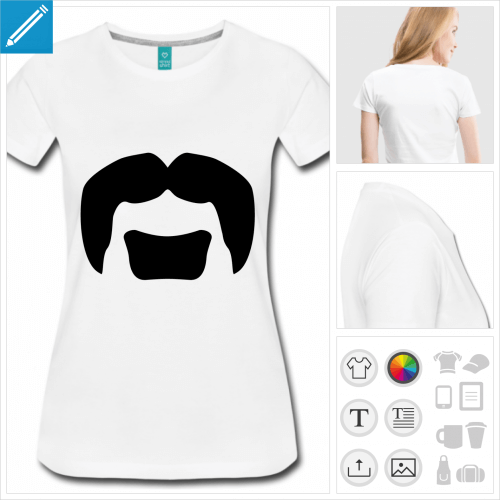 t-shirt moustache hipster  imprimer en ligne