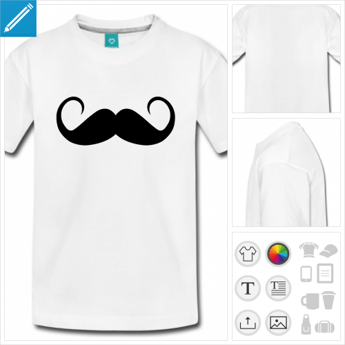 t-shirt pour ado moustache  crer en ligne