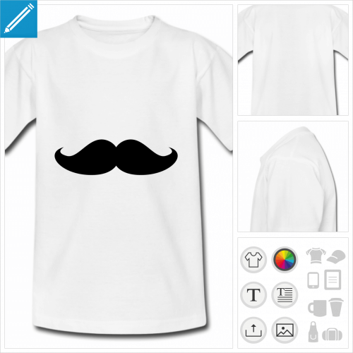 t-shirt simple moustache  imprimer en ligne