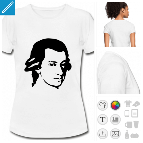 t-shirt blanc mozart  crer soi-mme