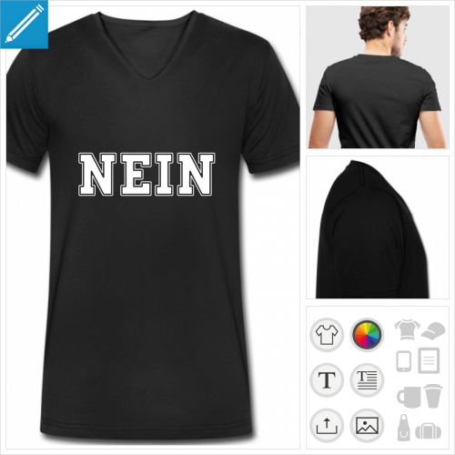 t-shirt manches courtes nein  personnaliser et imprimer en ligne