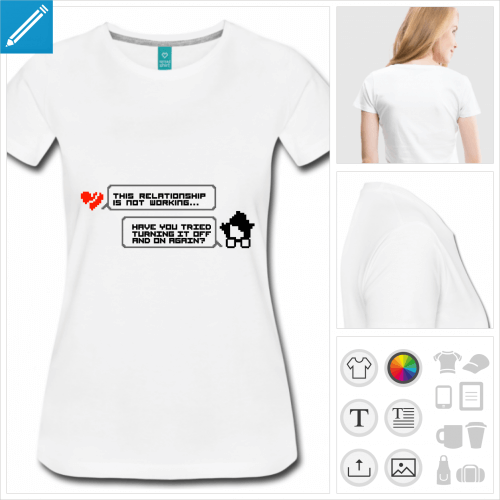 t-shirt femme citation nerd  personnaliser