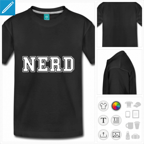 t-shirt manches courtes nerds  personnaliser et imprimer en ligne