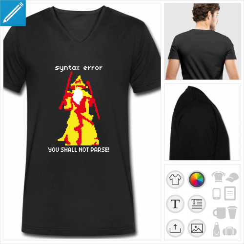 T-shirt nerd, syntax error, you shall not parse,  imprimer en ligne.